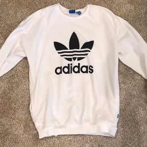 A long sleeve women’s white Adidas pullover
